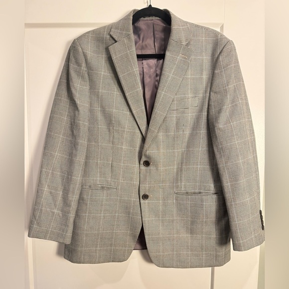 RALPH LAUREN HOUDSTOOTH PLAID SPORT COAT JACKET black blue 40S - Picture 2 of 9